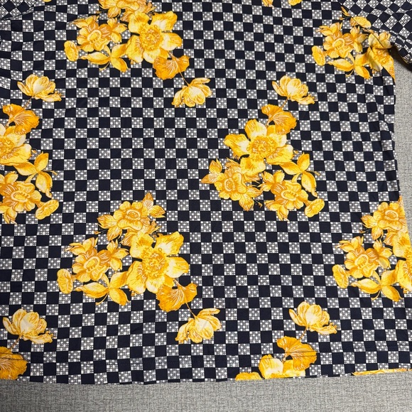 Murano Liquid Luxury Slim Fit Floral Checker Polo Shirt - Picture 2 of 9